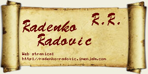 Radenko Radović vizit kartica